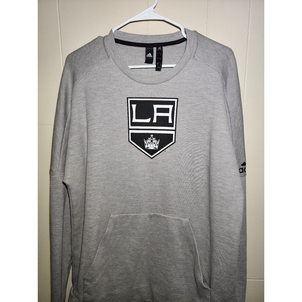 Adidas LA Kings NHL Sweatshirt Mens Large Grey Crew Neck DU1146 2019 Hockey
